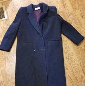 Kristen Blake Navy Blue Wool Trench Coat